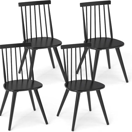 Dreamade Windsor Dining Chairs Set of 2/4 Farmhouse Wooden Black Kitchen Chairs