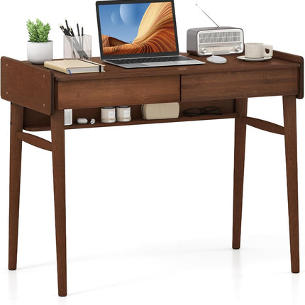 Dreamade Computer Desk, 39.5" Bamboo Home Office Desk