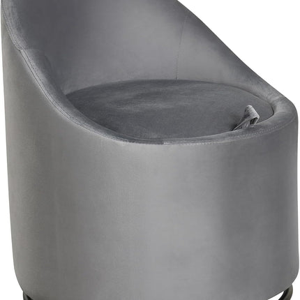 Dreamade Swivel Accent Chair with Storage, 360° Upholstered Vanity Chair with Backrest