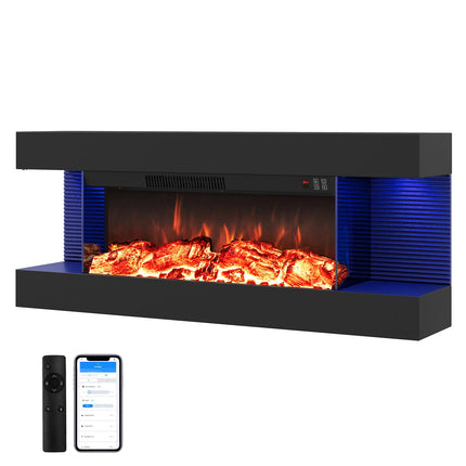 DREAMADE 3-Sided Electric Fireplace | 750/1500W Wall Mounted Heater with WiFi Remote & APP Control