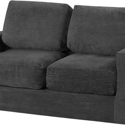 Dreamade 2-Seater Floor Couch with Removable Corduroy Cover