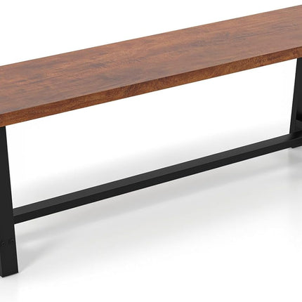 Dreamade 40” Wood Dining Bench, 2 Person Entryway Shoe Bench with Metal Frame, Rectangular End of Bed Bench