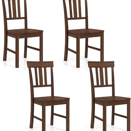 Dreamade Wooden Dining Chairs Set of 2/4 with Slat Back & Contoured Seat