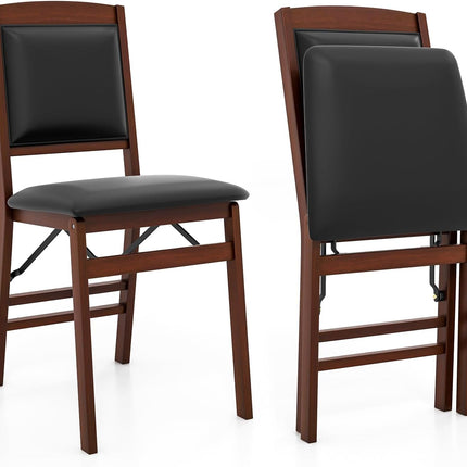 Dreamade Folding Dining Chairs Set | Foldable Wood Kitchen Chairs with Padded Seat (2/4)
