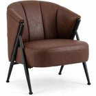 Dreamade Mid Century Modern Accent Chair w/Curved Backrest & Wide Seat