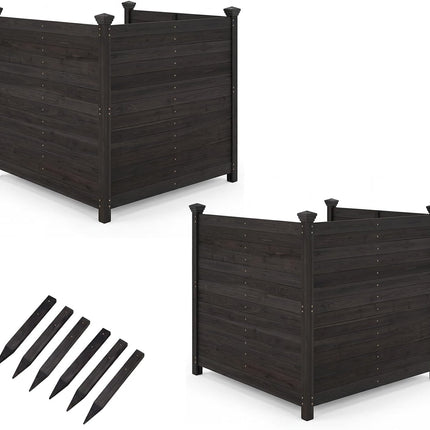 Dreamade Wooden Privacy Fence with Stakes 47" W x 45.5" H
