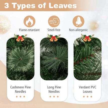 DREAMADE 7 FT Pre-Lit Pencil Christmas Tree, Artificial Xmas Tree