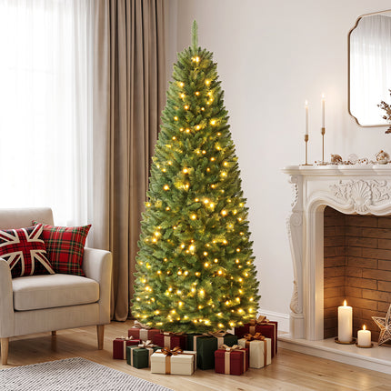 DREAMADE 7 ft Pre-lit Pencil Christmas Tree, Skinny Artificial Fir