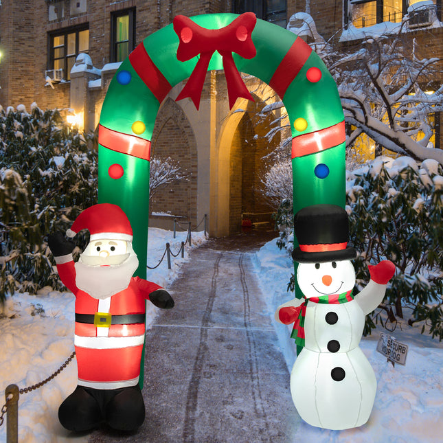 DREAMADE 8 FT Inflatable Christmas Decoration, Tall Christmas Tree Archway w/Santa Claus