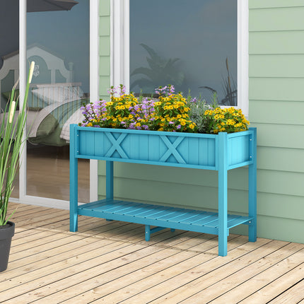 DREAMADE Raised Garden Bed with Legs, 47" x 18" x 29" Planter Box, Blue