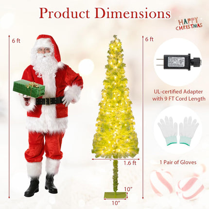 Dreamade 5FT / 6FT / 7FT Whimsical Christmas Tree | Bendable Grinchs Xmas Tree