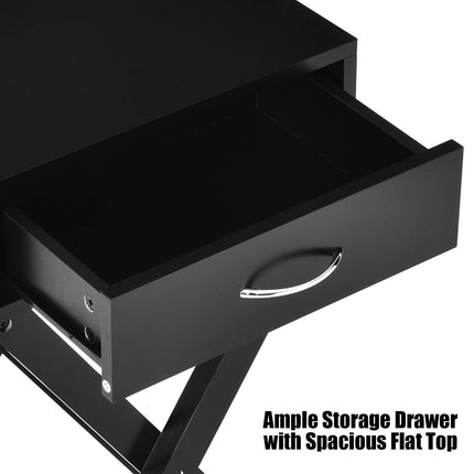 Dreamade Nightstand with Drawer X-Shaped Design Sofa Side Table
