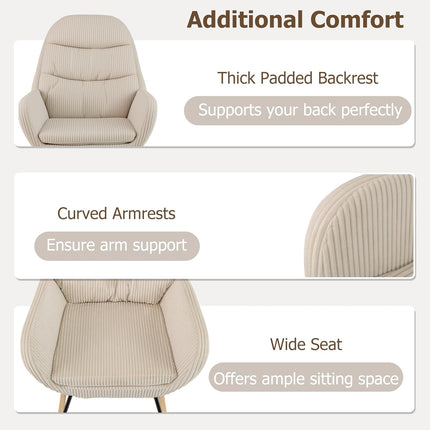 Dreamade Upholstered Rocking Chair Nursery Glider Rocker with Padded Backrest and Seat
