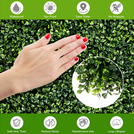 Dreamade 12PCS 20x20inch Artificial Boxwood Panels Garden Privacy Fence Screen