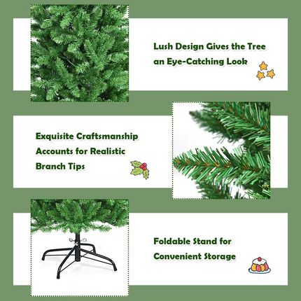 Dreamade 5ft Pre-lit Artificial Christmas Tree, Hinged Fir Pencil Christmas Tree with Lights - DreamadeUS