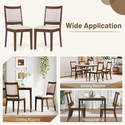Dreamade Upholstered Dining Chairs Set of 2/4, Modern Farmhouse Kitchen Chairs w/Padded Backrest & Cushioned Seat, Rubber Wood Frame