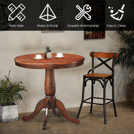 Table 30" Wooden Round Pub Pedestal Side Table (30 Inch) - Dreamadeus