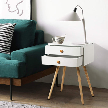 Dreamade Nightstand W/2 Drawers for Bedroom
