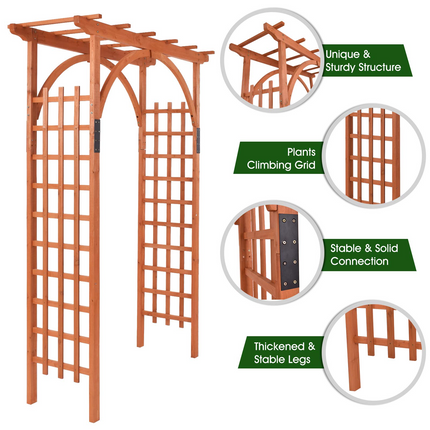Dreamade 85in Wood Arbor Wedding Arch Garden Trellis Pergola Arbor