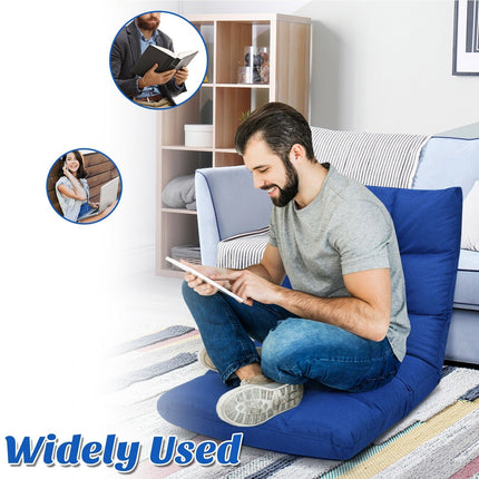 Adjustable Floor Gaming Sofa Chair 14-Position Cushioned Folding - Dreamadeus