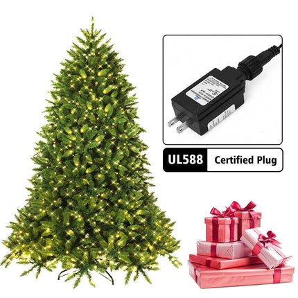7.5ft Prelit Christmas Tree, Premium Hinged Artificial Fir Tree - DreamadeUS