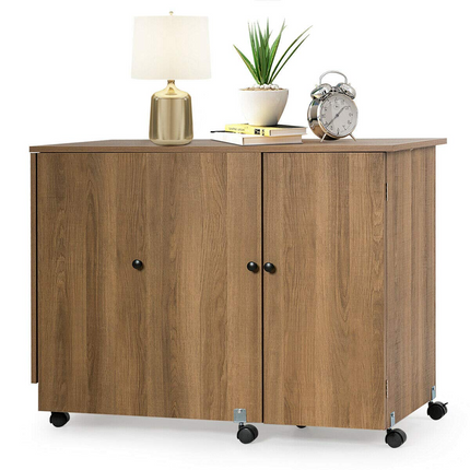Dreamade Folding Sewing Cabinet with 3 Storage Bins