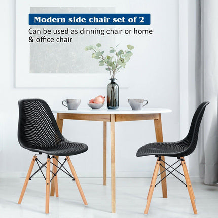 Dreamade Set of 2 or 4 Modern Dining Chairs, Shell PP Lounge Side Chairs w/ Mesh Design - Dreamadeus