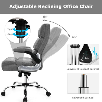 Dreamade Executive Office Chair,Adjustable Tilt Angle and Flip-up