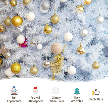 Dreamade Artificial Christmas Tree, Hinged Unlit Full Xmas Pine Tree, Quick Set-Up, for Indoor Home Office Holiday Decoration - DreamadeUS