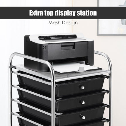 10 Drawer Rolling Storage Cart Scrapbook Paper Office School Organizer - Dreamadeus
