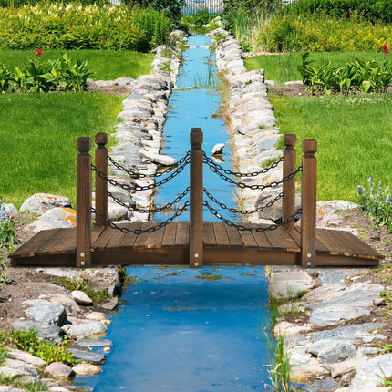 Dreamade 5 ft Wooden Garden Bridge