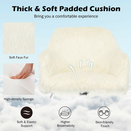 Fluffy Faux Fur Vanity Chair - Dreamade