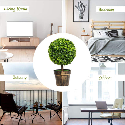 22" Artificial Ball Shaped Tree, Boxwood Tabletop Plant - DreamadeUS