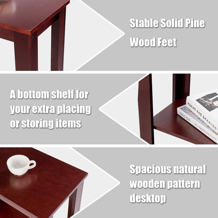 Dreamade Chairside Table Nightstand W/Shelf Telephone Table Coffee Bedside Sofa Table
