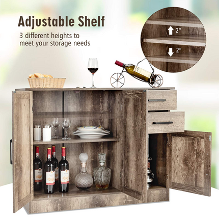 Dreamade Buffet Server Sideboard Storage Cabinet Console Table Utensils Organizer