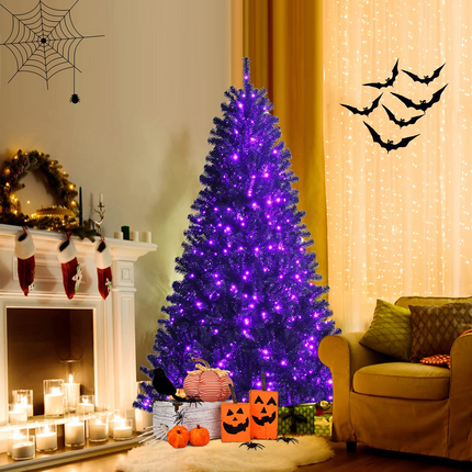 Dreamade Halloween Tree, Hinged Artificial Christmas Tree Metal Stand, Perfect Halloween Decoration for Holiday Festival Parties - DreamadeUS