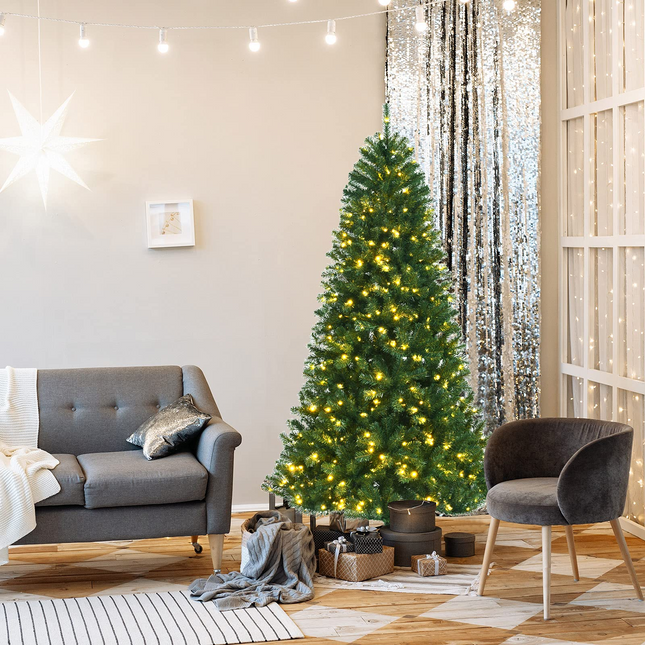 Dreamade Christmas Tree, Hinged Remote Control Artificial Xmas Tree, Residential and Commercial Decoration for Indoor - DreamadeUS