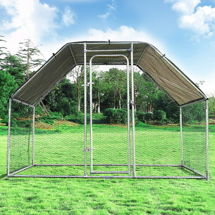 Dreamade Large Metal Chicken Coop Walk-in Chicken Coops Hen Run House Shade Cage