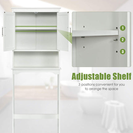 Dreamade Over The Toilet Bathroom Space Saver Free Standing Toilet Rack with Adjustable Inner Shelf