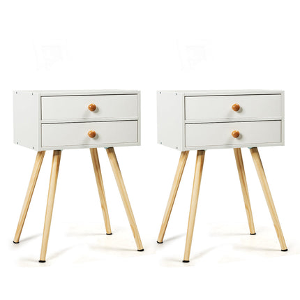 Dreamade Nightstand W/2 Drawers for Bedroom