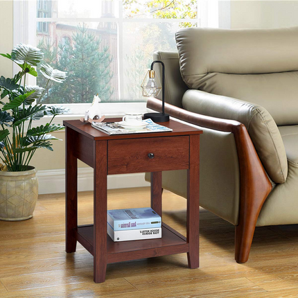 Dreamade Contemporary Accent Espresso Furniture End Table (1)