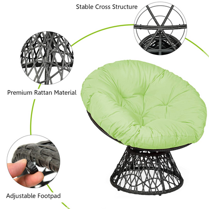 Dreamade Rattan Round Papasan Chair