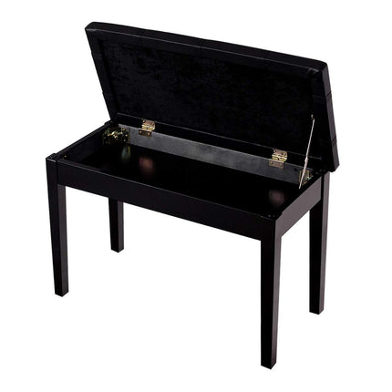 Dreamade Wooden Duet Piano Bench with Padded Cushion and Music Storage