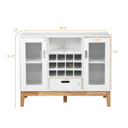 Dreamade Buffet Sideboard, Wood Kitchen Server, Storage Cupboard