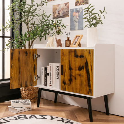 Dreamade Floor Storage Cabinet Buffets Sideboard Vintage Accent Cabinet
