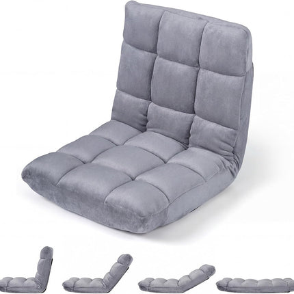 Dreamade Folding Floor Chair with Back Support & 14 Adjustable Position