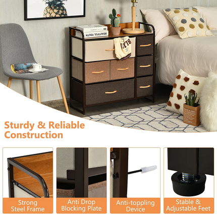 Dreamade 7 Drawer Dresser Storage Tower with Fold-able Fabric Drawers