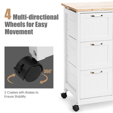 Dreamade Kitchen Island Cart, Home Bar Serving Cart
