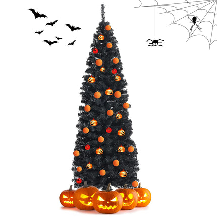 6ft Blue Pencil Christmas Tree, Artificial Slim Tree - DreamadeUS