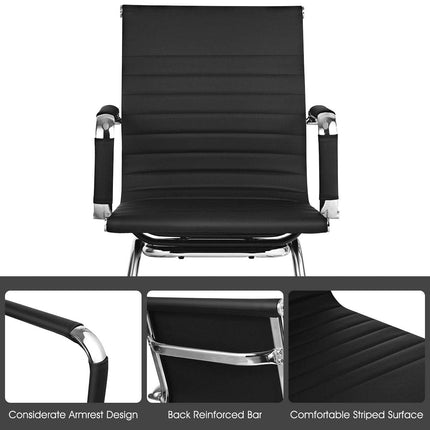 Dreamade Conference Chair Set of 4 Heavy Duty PU Leather W/Protective Arm Sleeves